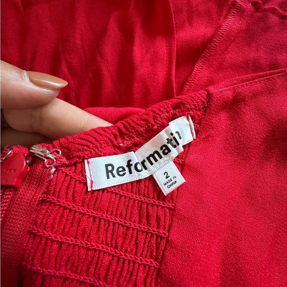 New Without Tags Reformation Baxley Red Midi Dress - Picture 8 of 13